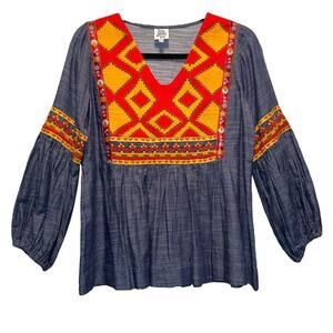 Ivy Jane Cotton Tapestry Bohemian Top XS